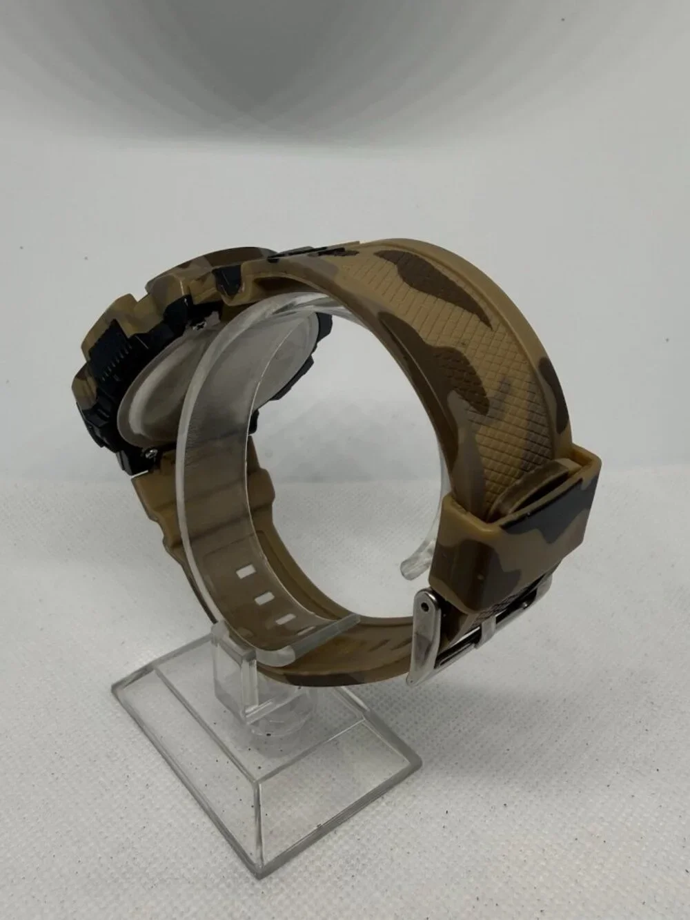 Rugged Digital Analog Sports Watch Men's Camouflage Brown Resin Case Chronograph
